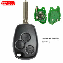 Keyecu Remote Car Key 3 buttons 433MHz PCF7961M HITAG AES Chip Replacement for Renault Uncut HU136TE Blade 2024 - buy cheap