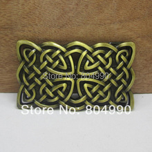 Fashion celtic belt buckle with knots with antique brass finish FP-03368-1 suitable for 4cm wideth belt with continous stock 2024 - buy cheap