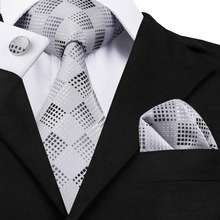 SN-355 Normal Size Necktie 8.5cm Width Tie+Pocket Hanky+Cufflinks Set for Handsome Business Wedding Party Free Shipment 2024 - buy cheap