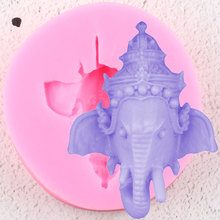 Moldes de silicone de cabeça de elefante, animais, ferramentas de decoração de bolo, moldes para doces, chocolate, pasta de goma, molde de velas de sabonete com argila de polímero 2024 - compre barato