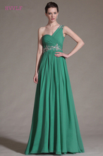 Green Evening Dresses A-line One-shoulder Chiffon Beaded Long Formal Party Evening Gown Prom Dresses Robe De Soiree 2024 - buy cheap