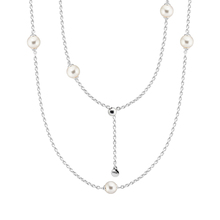 Genuine 925 Sterling Silver White Crystal Pearl Necklace Luminous Dainty Droplets Chain Necklaces Women Jewelry collier 2024 - buy cheap