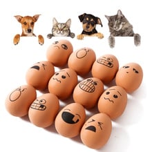 New Dog Chew Toy Rubber Egg Shape Bouncing Ball Interactive Toy Egg Expression Ball Toy for Dog Cat Puppy Pet Supplies 2024 - compre barato