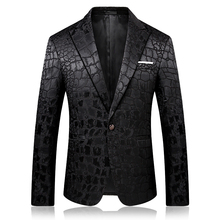 Жаккардовый блейзер с леопардовым принтом для мужчин, приталенный Блейзер для вечевечерние, клуба, выпускного вечера, мужской пиджак, мужской костюм, куртка, мужской пиджак, 2020 4xl 2024 - купить недорого