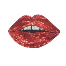 New Arrival Large Red Lips Patch for Clothes DIY Mouth Sequined Partch DIY Decorative Appliques Sticker Iron-on Patches 5PCS 2024 - buy cheap