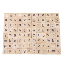 Puzle de madera con alfabeto inglés para niños, juguete educativo inteligente con letras de números DIY, desarrollo de bebés, 100 Uds. 2024 - compra barato