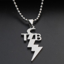 Collar de acero inoxidable TCB con letras del alfabeto inglés, collar con símbolo inicial en inglés, letra inglesa, collar Lightning 2024 - compra barato
