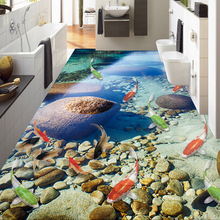 Murales de suelo estereoscópicos 3D HD para sala de estar, baño, inodoro, papel de pared autoadhesivo 2024 - compra barato