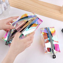 2019 Laser Cosmetic Bag Fashion Waterproof Pencil Case Cosmetic Makeup Pouch Laser Zipper Purse Bag Toiletry Cases Beauty Case 2024 - buy cheap