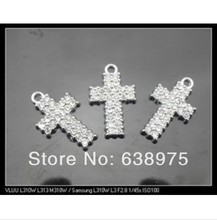 free shipping!50pcs pretty Cross full crystal  Hang Pendant Charms Fit Bracelet/necklaceCell Phone Charms,perfect DIY accessory. 2024 - buy cheap