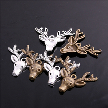 Sweet Bell Free shipping 30pcs/lot 31*36mm two color Vintage Metal Alloy Deer Charms Christmas Charm Jewelry Pendant 2A92 2024 - buy cheap