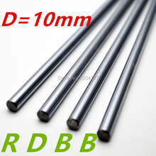 Rdbb eixo linear com 2 peças de 10mm, 200mm de comprimento, haste linear harden, eixo redondo, partes cnc cromadas 2024 - compre barato