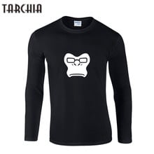 Мужская футболка TARCHIA с принтом обезьяны, осень 2022, яркая мужская одежда с круглым вырезом, трендовая Повседневная облегающая Мужская футболка, рубашка 2024 - купить недорого