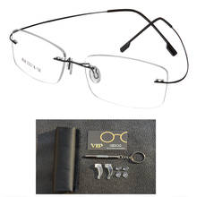 Pure Titanium Eyeglasses Rimless flexible Optical Frame Prescription Spectacle Frameless Glasses Eye glasses 2024 - buy cheap