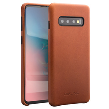 Capa de couro genuíno artesanal para samsung galaxy, à prova d'água, ultra fina, capa traseira para samsung galaxy s10 plus 2024 - compre barato