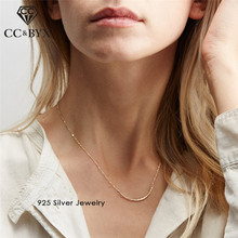 Cc 100% 925 colares de prata para as mulheres forma de arco minimalista gargantilha colar ol estilo escritório design simples pingente jóias ccn305 2024 - compre barato