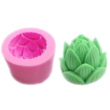 Molde de jabón de silicona DIY 3D para hornear molde de herramientas molde de jabón hecho a mano vela moldes de silicona estéreo Lotus Gel moldes Fondant pastel 2024 - compra barato