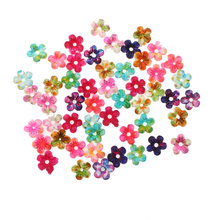 100Pcs 8x7mm Perforated Resin Flower Decoration Crafts Flatback Cabochon Beads Embellishments For Scrapbooking DIY Accessories 2024 - buy cheap