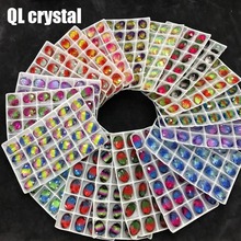 QL Crystal Tourmaline Glass Crystal 13x18mm Oval Pointback Fancy Stone for DIY garment bags shoes Jewelry accessory 2024 - buy cheap