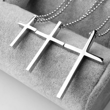 Small/Middle/Large Size 316L Stainless Steel Siver Cross Unisex's Jewelry Mens Womens Pendant Necklace Bead Chain High Quality 2024 - buy cheap
