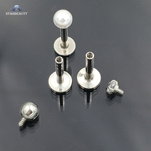 Certificated! 3Pcs/Lot 316L Surgical Steel Lip Piercing Earring 1.2*8mm Bar Simulated-pearl Gem Labret Lip Stud Body Jewelry 2024 - buy cheap