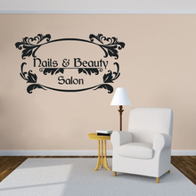 Adhesivo artístico de pared de salón de belleza, pegatina de vinilo de manicura, calcomanías de ventana de salón de uñas y belleza, logotipo para pared Mural AY1386 2024 - compra barato