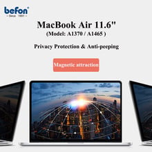 Befon Фильтр конфиденциальности Экран Защитная пленка для MacBook Air 11,6 дюймов A1370/A1465 против подсматривания ноутбука экран ноутбука 2024 - купить недорого