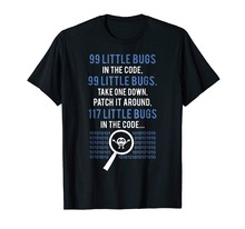 Programmer T Shirt - 99 Little Bugs In The Code Shirt 100 % Cotton T Shirt for Men Design Tops Harajuku Funny Tee Shirts 2024 - buy cheap