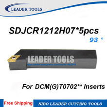 Free shipping SDJCR 1212 H 07 *5pcs CNC turning tool holde, External turning tools, 93 Degree Lathe cutting tool,Inserts holder 2024 - buy cheap