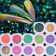 0.2g Peacock Holographic Chameleon Nail Glitter Powder Mirror Holo Laser Chrome Pigment Manicure Nail Art Decorations 2024 - buy cheap