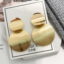 New Boho Metal Drop Earrings Trendy Gold Silver Color Round Statement Earrings for Women Sequin Hanging Earrings Fashion Jewelry 2024 - buy cheap
