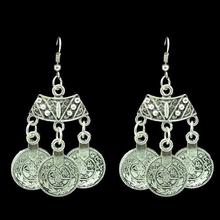 European And American Trade Retro Punk Coin Earrings Silver Earrings Turkish Anti-design Community Bohemian Earrings Jewelry 2024 - buy cheap