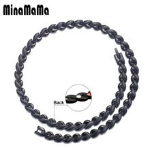 Black Titanium Chain Necklaces Stainless Steel Health Energy Germanium Magnetic Necklace for Women Men Health Necklace Jewelry 2024 - buy cheap