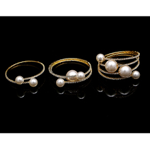 Pulseras con dijes TDQUEEN brazaletes joyería de moda Pulseira cuentas de perlas simuladas de oro brazaletes de perlas de cristal transparente para mujer 2024 - compra barato