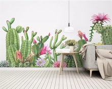 beibehang Modern High quality photo wallpaper Hand Painted Small fresh plant cactus wallpaper background wallpaper for walls 3 d 2024 - buy cheap