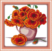 The Colorful Flowers (2)Cross Stitch Kits 14CT White Canvas 11CT Accurate Printed Embroidery DIY Handmade Needle Work Home Decor 2024 - buy cheap