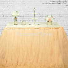 Peach 1 Meter x 80cm Tulle Table Skirt Wonderland Table Tutu Skirting Wedding Birthday Baby Shower Party Decoration 2024 - buy cheap
