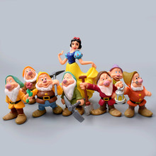 Disney-figuras de acción de Blancanieves y los siete enanitos, juguetes de colección de muñecas de Pvc de princesa, regalo para niños, 6-10cm, 8 unids/set por Set 2024 - compra barato