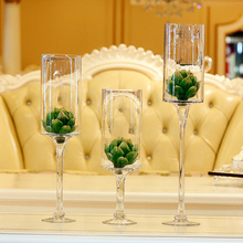 Vaso de vidro para copo champanhe, vaso de vidro hidropônico diy decoração de casa e casamento 2024 - compre barato