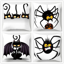 Houspace Cushion Cover Cartoon Cat and Spider Polyester Peach Skin pillow cover sofa bed car room Home Decorative 2024 - buy cheap