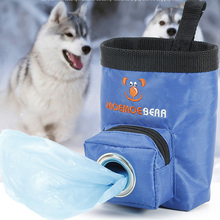 Oxford Pet Dog Feeding Bag With Garbage Bags Portable Outdoor Pet Dog Treat Pouch Puppy Snack Reward Waist Bag Pockets Dog Bowl 2024 - buy cheap