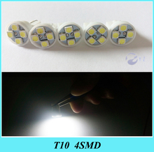 100Pcs car styling T10 4SMD Car Led 1210 3528 Wedge Lights DC12v W5W 4LED Auto License Plate Bulbs Turn Signal Lamps 4 Smd White 2024 - buy cheap