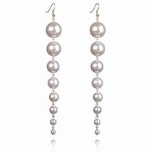 Ristar.J Statement Simulated Pearl Long Earrings for Women  2017 Fashion Jewelry Cute Gift  Wholesale 2024 - buy cheap
