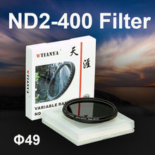 Wtianyja-filtro nd para câmera dslr, 49mm, vara, densidade neutra, câmera ajustável, nd2, nd4, nd8, nd400 2024 - compre barato