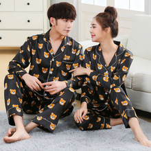 New Fashion Men Pajama Sets Spring Autumn Pyjamas Set Nightwear Long-sleeve Cartoon Lovers Homewear Couples His-and-hers Clothes 2024 - buy cheap