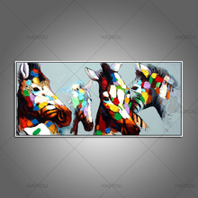 Lienzo de artista superior pintura pura pintada a mano de alta calidad Arte moderno cebra pintura al óleo abstracto divertido Animal pintura al óleo de caballo 2024 - compra barato