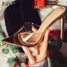 Eilyken-zapatos transparentes de PVC para mujer, zapatillas de tacón alto de 11,5 cm, a la moda, Fiesta al aire libre 2024 - compra barato