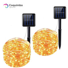 Guirnalda de luces LED a prueba de agua con energía Solar, Panel Solar para exteriores, jardín, patio, boda, fiesta, 100/200 LED, 8 modos 2024 - compra barato