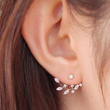 Fashion Women's Punk Retro Earring Crystal Leaf Ear Curved Clip Ear Studs women's earrings 2024 - buy cheap