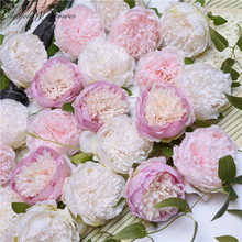 Artificial peony flower head wedding flower DIY headwear silk flower rose head large simulation decor fake flower wall materials 2024 - купить недорого